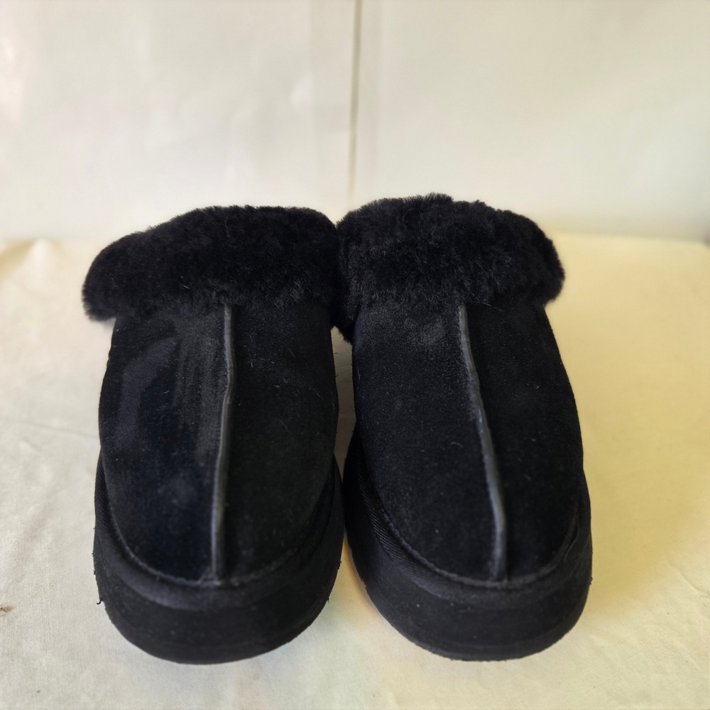 UGG Disquette Black Suede Platform Slippers Womens 9 1122550 Mules